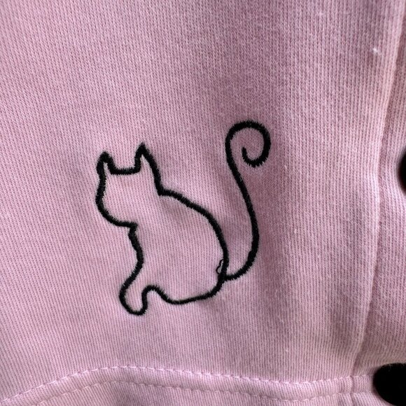 Bobbie C Womens Pink Embroidered Cat Paw Print Cotton Cardigan & Tank Set New M - Picture 10 of 10